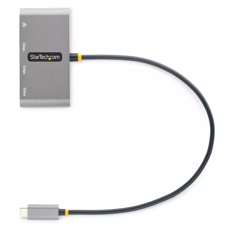StarTech.com 3 prievadų USB-C centras su Ethernet - 3x USB-A - Gigabit Ethernet - USB 3.0 5Gbps - maitinamas per USB - 30 cm USB-C laidas - nešiojamas USB-C į USB-A centras