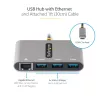 StarTech.com 3 prievadų USB-C centras su Ethernet - 3x USB-A - Gigabit Ethernet - USB 3.0 5Gbps - maitinamas per USB - 30 cm USB-C laidas - nešiojamas USB-C į USB-A centras