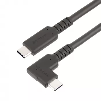 StarTech.com 1,6 pėdų (50 cm) tvirtas stačiu kampu USB-C laidas, USB 3.2 Gen 2 (10 Gbps), pilnai funkcinis USB C į C duomenų perdavimo laidas, 4K 60Hz DP Alt režimas, 100W galios tiekimas – 90 laipsnių USB Type-C laidas