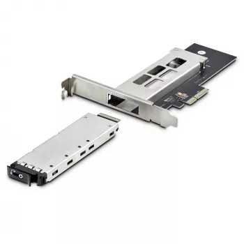 StarTech.com M.2 NVMe SSD į PCIe x4 mobilus krepšelis/backplane su išimamu dėklu PCI Express lizdui, beįrankis montavimas, PCIe 4.0/3.0 karštas keitimas, raktų užraktas - 2 raktai