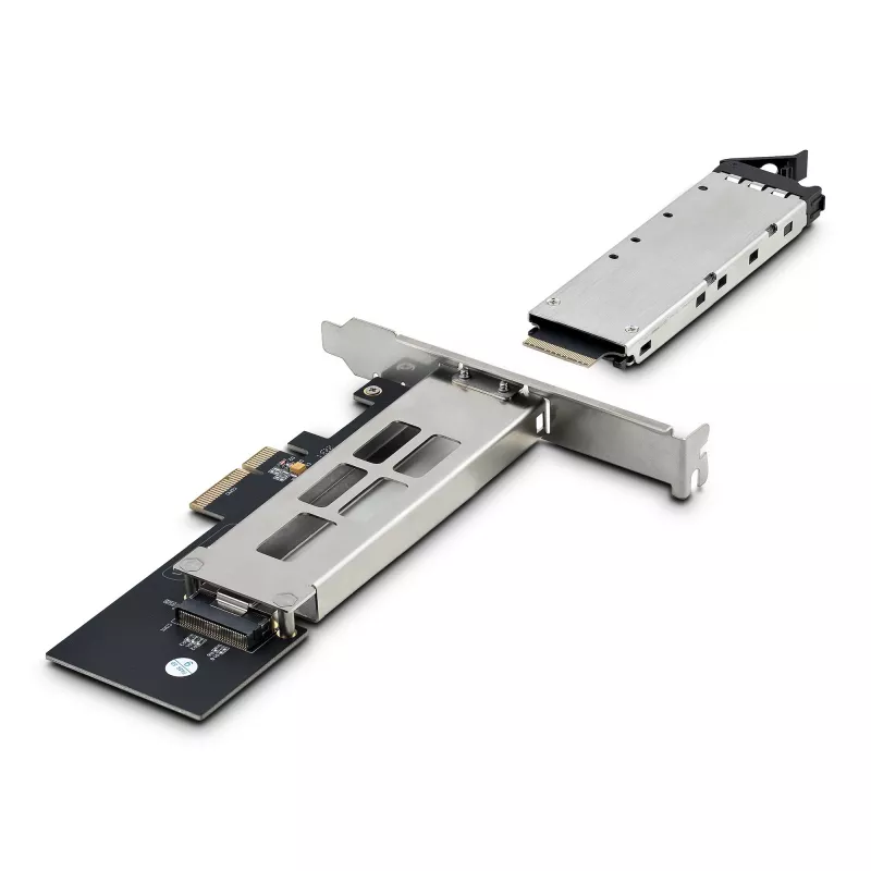 StarTech.com M.2 NVMe SSD į PCIe x4 mobilus krepšelis/backplane su išimamu dėklu PCI Express lizdui, beįrankis montavimas, PCIe 4.0/3.0 karštas keitimas, raktų užraktas - 2 raktai