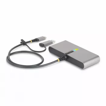 StarTech.com 2 prievadų USB-C centras su Ethernet ir RS-232, pritvirtintas USB-C į USB-A adapteris, 100W PD perdavimas, 2x USB-A 5Gbps, Gigabit Ethernet, RS232 Serial (FTDI)