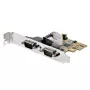 StarTech.com 2 prievadų PCI Express nuoseklioji sąsajos kortelė, dviejų prievadų PCIe į RS232 (DB9) nuoseklioji kortelė, 16C1050 UART, žemo / pilno profilio laikikliai, COM išlaikymas, skirta Windows / Linux