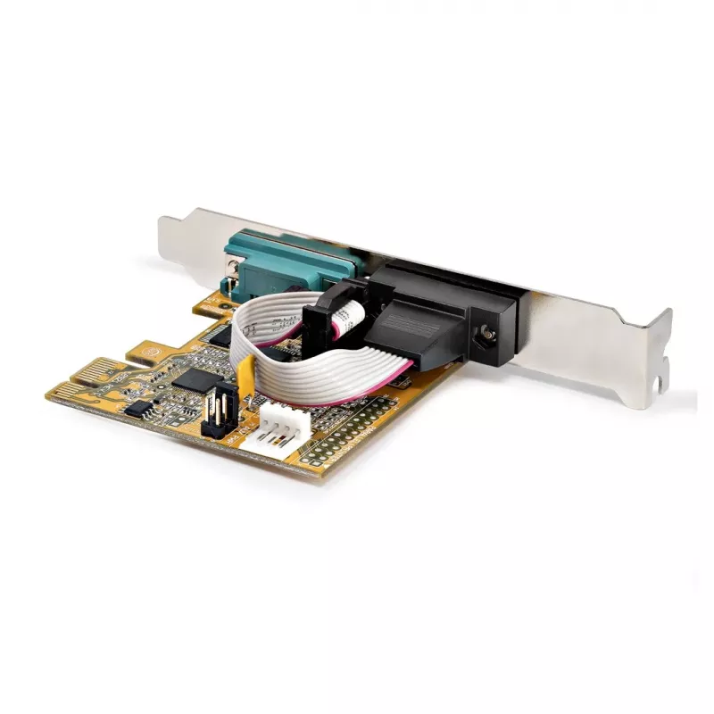 StarTech.com 2 prievadų PCI Express nuoseklioji sąsajos kortelė, dviejų prievadų PCIe į RS232 (DB9) nuoseklioji kortelė, 16C1050 UART, žemo / pilno profilio laikikliai, COM išlaikymas, skirta Windows / Linux