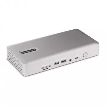 StarTech.com universali USB4 ir Thunderbolt 4 dokų stotis, keturi ekranai Windows, du ekranai MacBook, HDMI DP dokas su 98W nešiojamojo kompiuterio įkrovimu