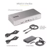 StarTech.com universali USB4 ir Thunderbolt 4 dokų stotis, keturi ekranai Windows, du ekranai MacBook, HDMI DP dokas su 98W nešiojamojo kompiuterio įkrovimu