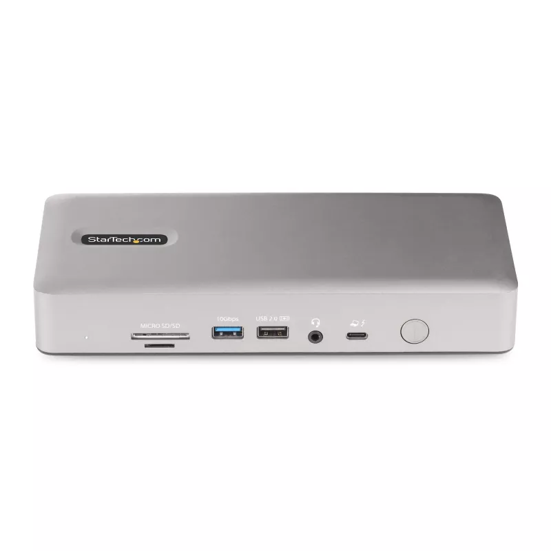 StarTech.com universali USB4 ir Thunderbolt 4 dokų stotis, keturi ekranai Windows, du ekranai MacBook, HDMI DP dokas su 98W nešiojamojo kompiuterio įkrovimu