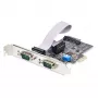 „StarTech.com“ 2 prievadų nuoseklioji PCIe kortelė, dviejų prievadų PCI Express į RS232/RS422/RS485 (DB9), žemo profilio laikikliai, 16C1050 UART, Windows/Linux, TAA atitiktis – 4 lygio ESD apsauga