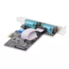 „StarTech.com“ 2 prievadų nuoseklioji PCIe kortelė, dviejų prievadų PCI Express į RS232/RS422/RS485 (DB9), žemo profilio laikikliai, 16C1050 UART, Windows/Linux, TAA atitiktis – 4 lygio ESD apsauga