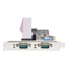 „StarTech.com“ 2 prievadų nuoseklioji PCIe kortelė, dviejų prievadų PCI Express į RS232/RS422/RS485 (DB9), žemo profilio laikikliai, 16C1050 UART, Windows/Linux, TAA atitiktis – 4 lygio ESD apsauga