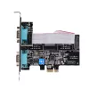 „StarTech.com“ 2 prievadų nuoseklioji PCIe kortelė, dviejų prievadų PCI Express į RS232/RS422/RS485 (DB9), žemo profilio laikikliai, 16C1050 UART, Windows/Linux, TAA atitiktis – 4 lygio ESD apsauga