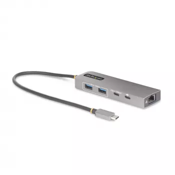 StarTech.com 3 prievadų USB-C šakotuvas su 2,5 Gb/s Ethernet ir 100 W maitinimo perdavimo prievadu, USB 3.2 10 Gb/s, 2x USB-A / 1x USB-C, nešiojamas USB Type-C adapterio šakotuvas