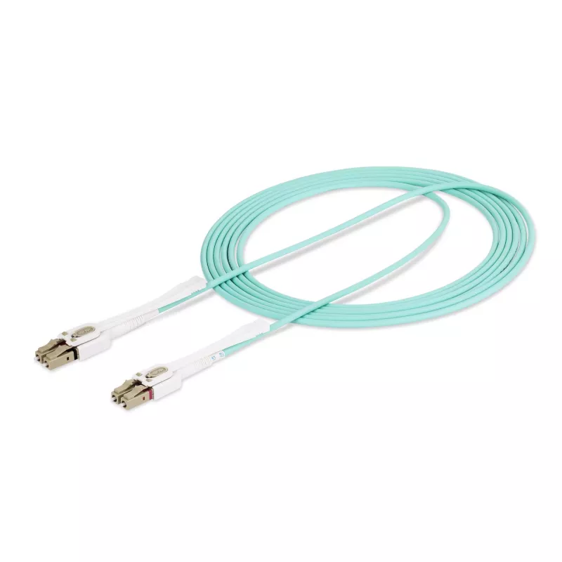 StarTech.com 3m (9,8 pėdų) LC-LC (UPC) OM4 daugiamodis šviesolaidinis kabelis su stūmimo-traukimo skirtukais, 50/125µm, 100G, lenkimui nejautrus, maži įterpimo nuostoliai - LSZH šviesolaidinis trumpiklis