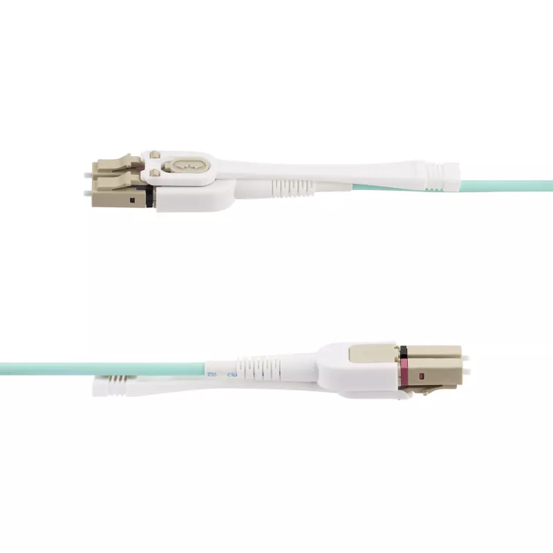 StarTech.com 5m LC-LC (UPC) OM4 daugiamodis šviesolaidinis kabelis su stūmimo-traukimo skirtukais, 50/125µm, 100G, lenkimui nejautrus, maži įterpimo nuostoliai - LSZH šviesolaidinis trumpiklis