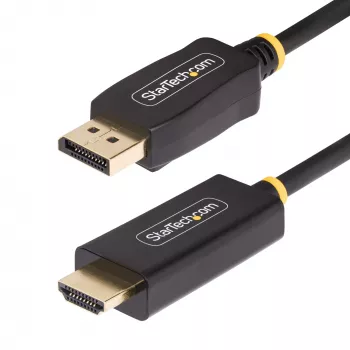 StarTech.com 6.6ft (2m) DisplayPort į HDMI adapterio laidas, 4K 60Hz su HDR, DP į HDMI 2.0b, aktyvus vaizdo keitiklis, DisplayPort staliniam kompiuteriui prie HDMI monitoriaus