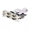 StarTech.com 4 prievadų PCIe serijinė kortelė, keturių prievadų PCI Express į RS232/RS422/RS485 (DB9), su mažo profilio laikikliu, 16C1050 UART, Windows/Linux, TAA atitikmuo – 4 lygio ESD apsauga