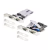 StarTech.com 4 prievadų PCIe serijinė kortelė, keturių prievadų PCI Express į RS232/RS422/RS485 (DB9), su mažo profilio laikikliu, 16C1050 UART, Windows/Linux, TAA atitikmuo – 4 lygio ESD apsauga