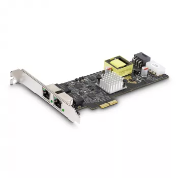 StarTech.com 2 prievadų 2,5 Gb/s NBASE-T PoE tinklo plokštė, dviguba Intel I225-V, 802.3af/at PoE+ kelių gigabitų NIC, PCI Express serverio LAN plokštė, maitinama per LP4/8 kontaktų PCIe
