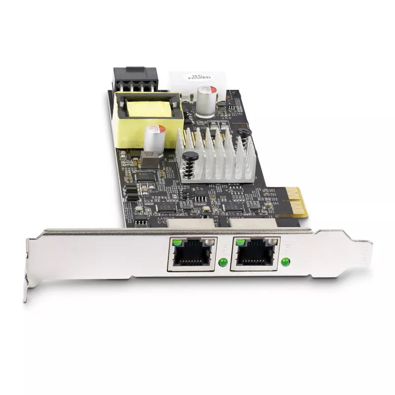 StarTech.com 2 prievadų 2,5 Gb/s NBASE-T PoE tinklo plokštė, dviguba Intel I225-V, 802.3af/at PoE+ kelių gigabitų NIC, PCI Express serverio LAN plokštė, maitinama per LP4/8 kontaktų PCIe