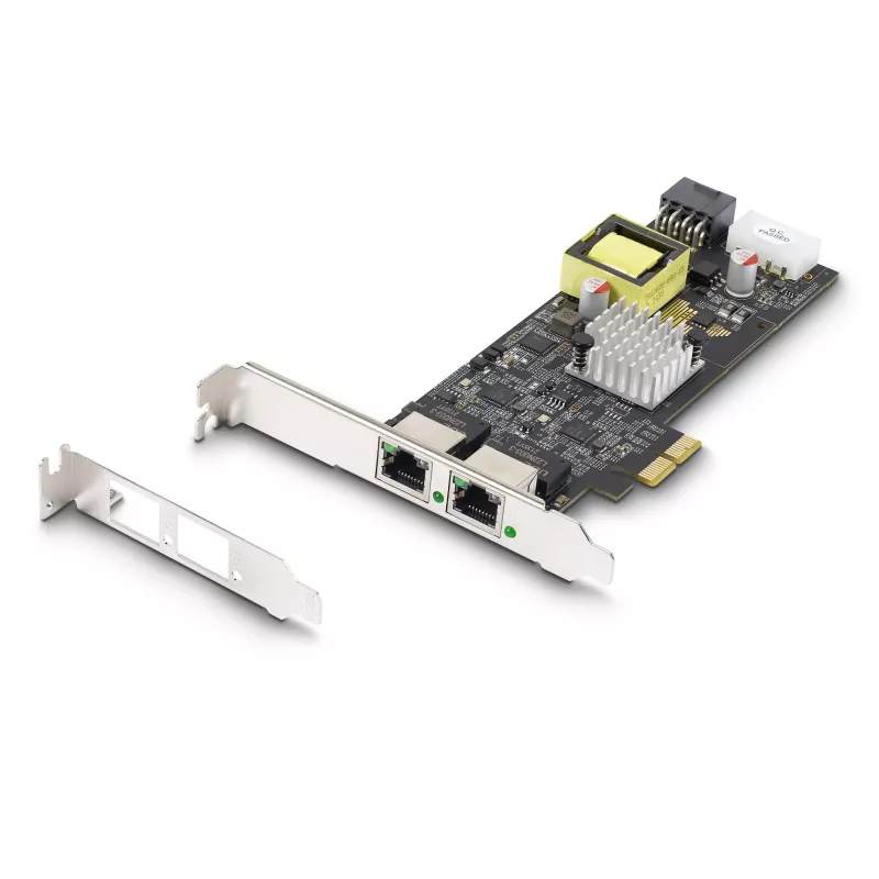 StarTech.com 2 prievadų 2,5 Gb/s NBASE-T PoE tinklo plokštė, dviguba Intel I225-V, 802.3af/at PoE+ kelių gigabitų NIC, PCI Express serverio LAN plokštė, maitinama per LP4/8 kontaktų PCIe