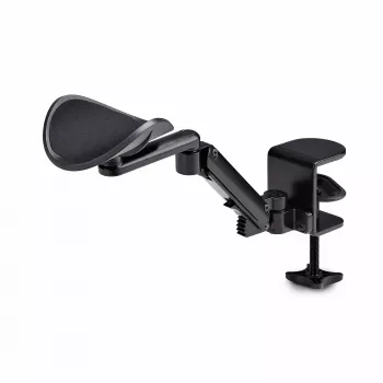 StarTech.com reguliuojama rankų atrama biuro stalui, ergonominė alkūnės/rankos atrama, 360° sukimas, tvirtinimas spaustuku be gręžimo, juoda