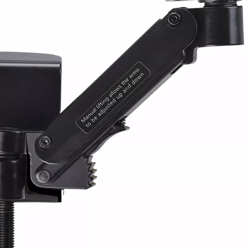 StarTech.com reguliuojama rankų atrama biuro stalui, ergonominė alkūnės/rankos atrama, 360° sukimas, tvirtinimas spaustuku be gręžimo, juoda