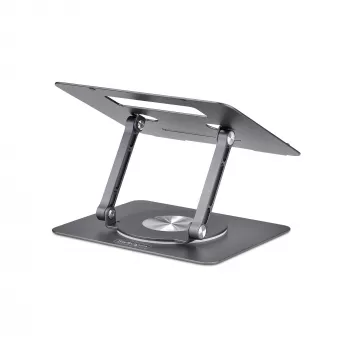 StarTech.com Rotacinis nešiojamojo kompiuterio stovas, 360° sukimas, ergonominis pakėlimas stalviršiui, reguliuojamas pasvirimas, iki 5 kg, aliuminis, nešiojamas dizainas
