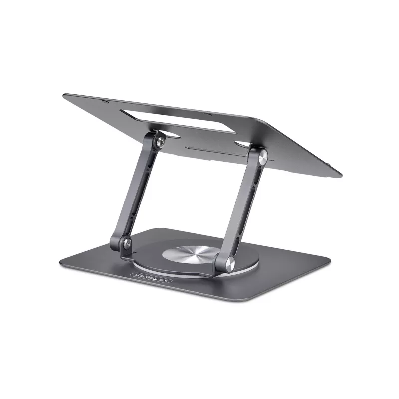 StarTech.com Rotacinis nešiojamojo kompiuterio stovas, 360° sukimas, ergonominis pakėlimas stalviršiui, reguliuojamas pasvirimas, iki 5 kg, aliuminis, nešiojamas dizainas
