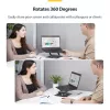 StarTech.com Rotacinis nešiojamojo kompiuterio stovas, 360° sukimas, ergonominis pakėlimas stalviršiui, reguliuojamas pasvirimas, iki 5 kg, aliuminis, nešiojamas dizainas