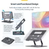 StarTech.com Rotacinis nešiojamojo kompiuterio stovas, 360° sukimas, ergonominis pakėlimas stalviršiui, reguliuojamas pasvirimas, iki 5 kg, aliuminis, nešiojamas dizainas