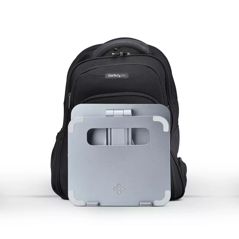 StarTech.com Teleskopinis nešiojamojo kompiuterio stovas, 360° sukamas pagrindas, reguliuojamas aukštis ir pasvirimas, maks. 5 kg, aliuminis, nešiojamas dizainas
