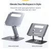 StarTech.com Teleskopinis nešiojamojo kompiuterio stovas, 360° sukamas pagrindas, reguliuojamas aukštis ir pasvirimas, maks. 5 kg, aliuminis, nešiojamas dizainas