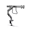 StarTech.com Dvigubo monitoriaus stalinis laikiklis su skersiniu, iki 27 colių ekranams, VESA 75x75/100x100, 15 kg, C formos spaustuvas, pilnai artikuliuojamas, mechaninė spyruoklė, TAA