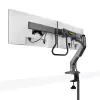 StarTech.com Dvigubo monitoriaus stalinis laikiklis su skersiniu, iki 27 colių ekranams, VESA 75x75/100x100, 15 kg, C formos spaustuvas, pilnai artikuliuojamas, mechaninė spyruoklė, TAA