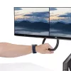 StarTech.com Dvigubo monitoriaus stalinis laikiklis su skersiniu, iki 27 colių ekranams, VESA 75x75/100x100, 15 kg, C formos spaustuvas, pilnai artikuliuojamas, mechaninė spyruoklė, TAA