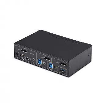 StarTech.com 2 prievadų DisplayPort KVM jungiklis, 4K 60Hz, DP 1.2, EDID valdymas, 2 prievadų USB 3.0 šakotuvas, 4 USB HID prievadai, TAA atitiktis