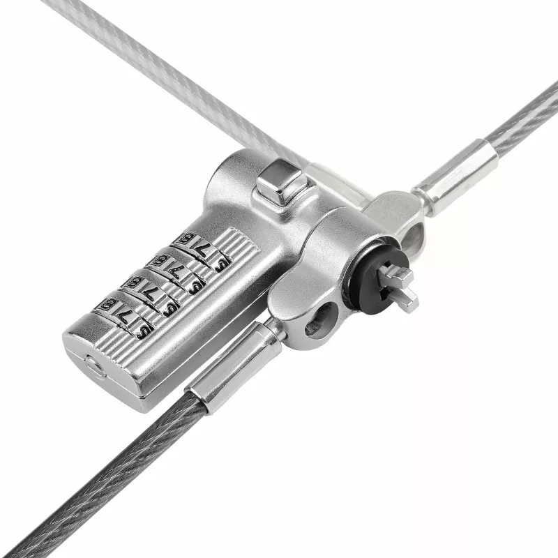 StarTech.com 25 vnt. Universalus nešiojamojo kompiuterio užraktas 6,6 pėdų (2 m), serijinis apsauginis kabelis, suderinamas su Noble Wedge®/Nano/K-Slot, be rakto kombinacinis kabelis - TAA
