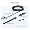 „StarTech.com“ 25 vnt. universalus nešiojamojo kompiuterio fiksatorius 6,6 pėd. (2 m), su pagrindiniu raktu, apsauginis kabelis, suderinamas su „Noble Wedge®“ / „Nano“ / K lizdu; apsauga nuo vagystės, pjovimui atsparus kabelis