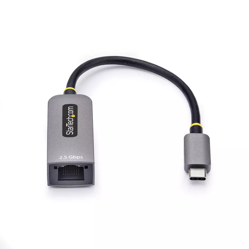 StarTech.com USB-C į Ethernet adapteris 2.5GbE, NBASE-T NIC, USB 3.0 Type-C 2.5/1G kelių greičių tinklas, suderinamas su Thunderbolt, Windows ir Mac