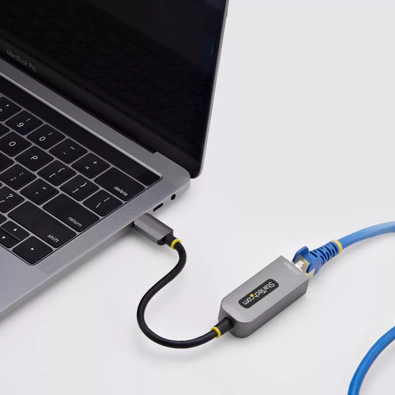 StarTech.com USB-C į Ethernet adapteris 2.5GbE, NBASE-T NIC, USB 3.0 Type-C 2.5/1G kelių greičių tinklas, suderinamas su Thunderbolt, Windows ir Mac