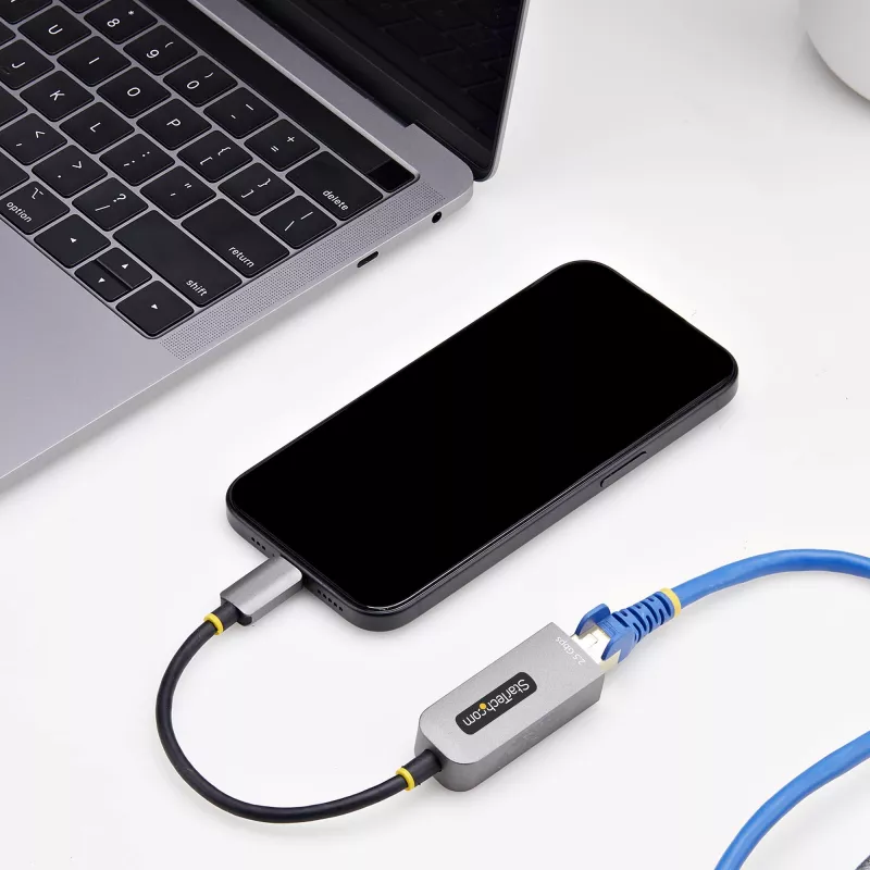 StarTech.com USB-C į Ethernet adapteris 2.5GbE, NBASE-T NIC, USB 3.0 Type-C 2.5/1G kelių greičių tinklas, suderinamas su Thunderbolt, Windows ir Mac