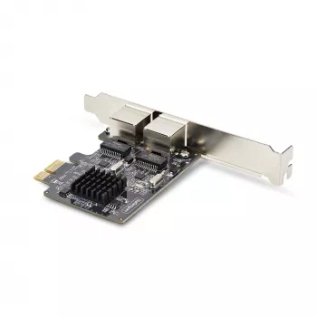 StarTech.com 2 prievadų Gigabit PCIe tinklo adapterio kortelė, 10/100/1000Mbps PCI Express NIC, dvigubas Realtek RTL8111H, veikia su Windows ir Linux, atitinka TAA