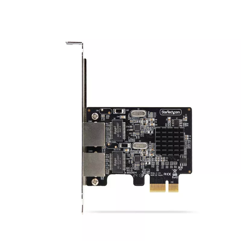 StarTech.com 2 prievadų Gigabit PCIe tinklo adapterio kortelė, 10/100/1000Mbps PCI Express NIC, dvigubas Realtek RTL8111H, veikia su Windows ir Linux, atitinka TAA