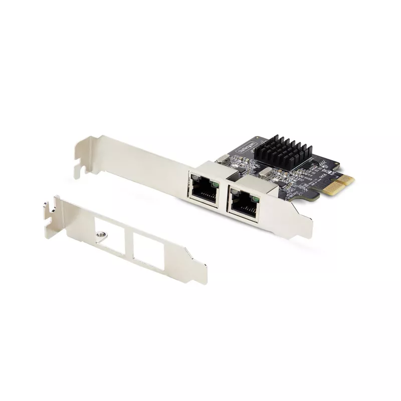 StarTech.com 2 prievadų Gigabit PCIe tinklo adapterio kortelė, 10/100/1000Mbps PCI Express NIC, dvigubas Realtek RTL8111H, veikia su Windows ir Linux, atitinka TAA
