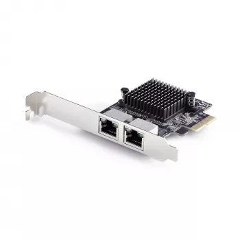 StarTech.com 2 prievadų 5G Gigabit PCIe tinklo adapterio kortelė, 5G/2.5G/1G/100M/10M PCI Express LAN kortelė, Realtek RTL8126, Windows ir Linux, TAA atitinka