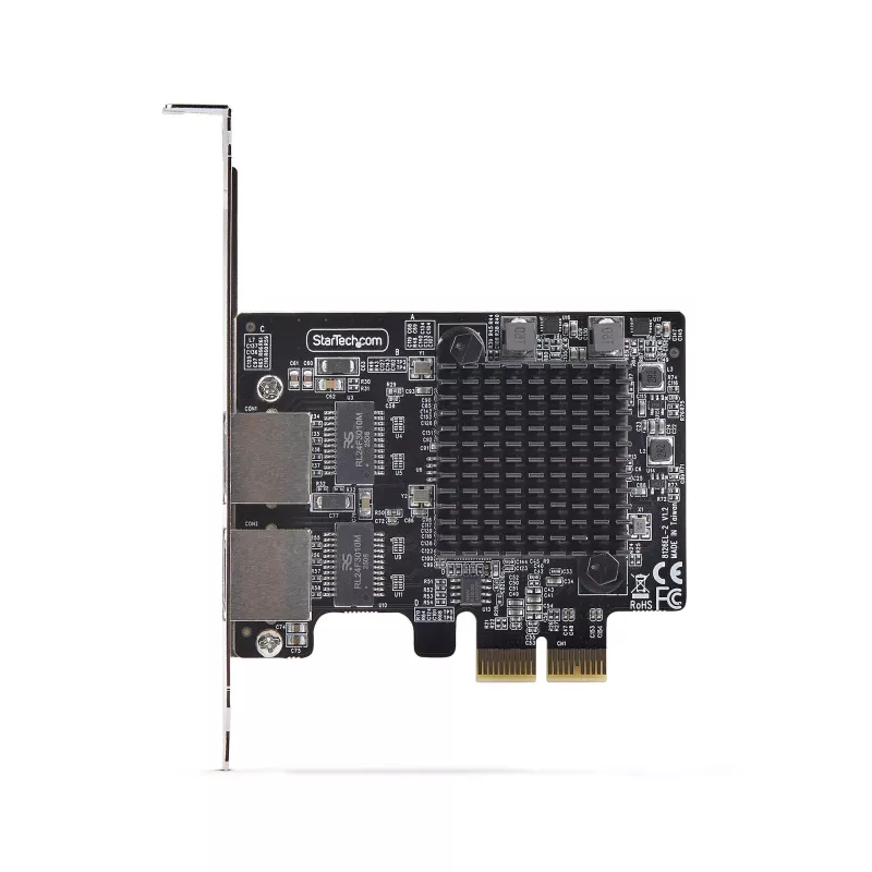 StarTech.com 2 prievadų 5G Gigabit PCIe tinklo adapterio kortelė, 5G/2.5G/1G/100M/10M PCI Express LAN kortelė, Realtek RTL8126, Windows ir Linux, TAA atitinka