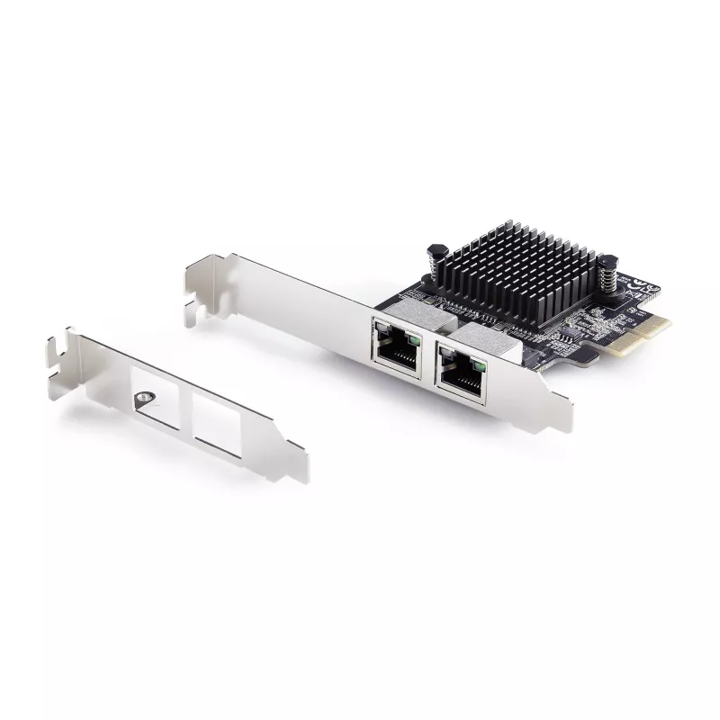 StarTech.com 2 prievadų 5G Gigabit PCIe tinklo adapterio kortelė, 5G/2.5G/1G/100M/10M PCI Express LAN kortelė, Realtek RTL8126, Windows ir Linux, TAA atitinka