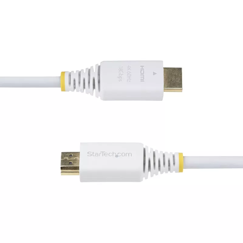 StarTech.com 10ft (3m) Premium sertifikuotas didelės spartos HDMI kabelis, 4K 60Hz/1440p 144Hz, HDR10/HDCP 2.2/ARC, 18Gbps, UHD HDMI 2.0 laidas TV/monitoriui/ekranui, TPE apvalkalas, baltas