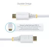 StarTech.com 10ft (3m) Premium sertifikuotas didelės spartos HDMI kabelis, 4K 60Hz/1440p 144Hz, HDR10/HDCP 2.2/ARC, 18Gbps, UHD HDMI 2.0 laidas TV/monitoriui/ekranui, TPE apvalkalas, baltas