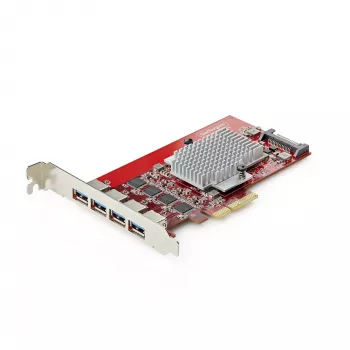 StarTech.com 4 prievadų USB-A PCIe kortelė, USB 3.2 10Gbps, PCI Express 3.0 plėtinio kortelė, 4 nepriklausomi USB valdikliai, Windows/Linux/macOS, TAA atitiktis